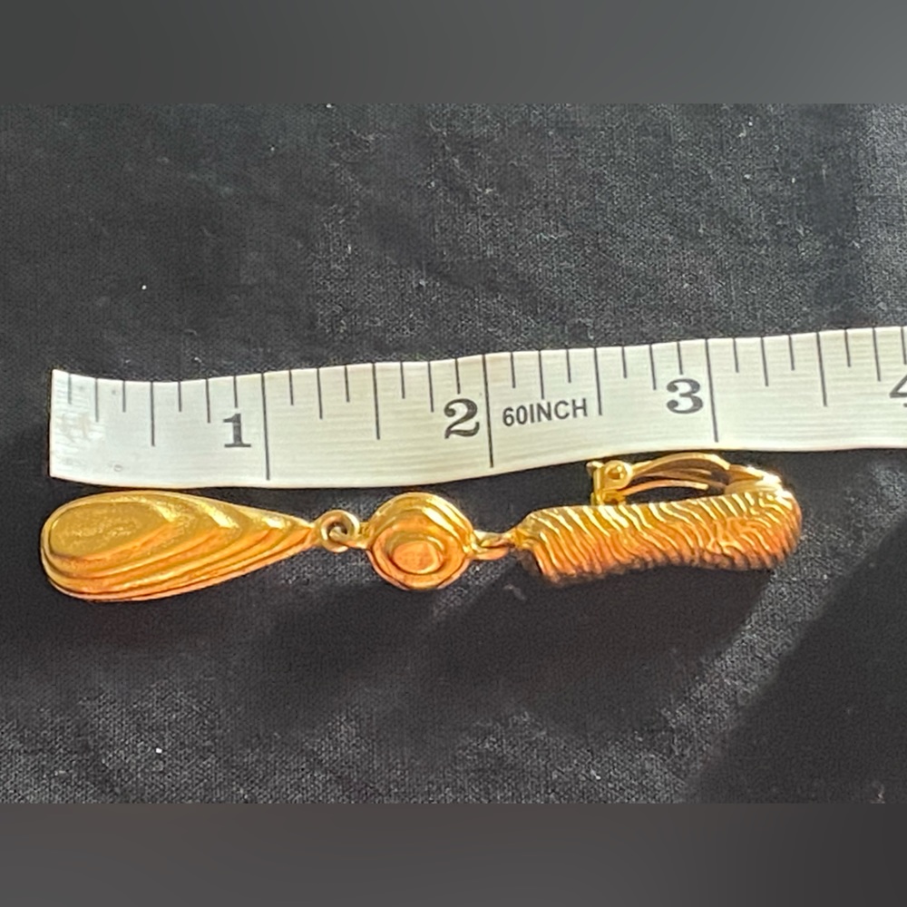 GORGEOUS AUTHENTIC GIVENCHY PARIS LONG HAMMERED EARRINGS - Picture 9 of 12